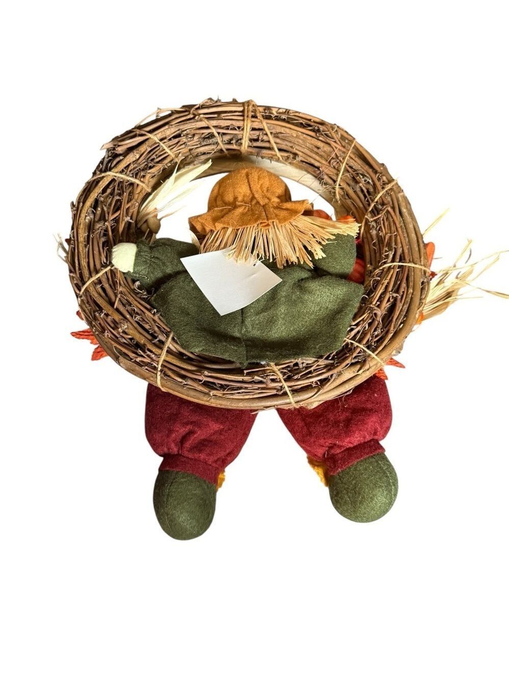 Autumn Fest Harvest Wreath with Scarecrow, Pumpkins & Fall Decor - Picture 4 of 6